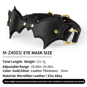 Masque d'œil demi-visage en cuir réglable pour adulte, style ailes de démon, sexy, pour cosplay Sissy Gay, Halloween, SM, bondage, bandeau pour homme et femme - Product Image 6