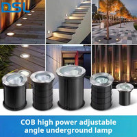 Projecteur LED extérieur étanche IP67 haute puissance à angle réglable pour aménagement paysager, encastrable au sol, intensité variable avec télécommande