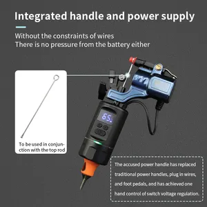 올인원 바늘 문신 배터리 핸들 다이렉트 드라이브 모터 기계 코일 니들 노즐