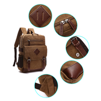 Sac à dos en toile étanche avec logo personnalisé, sac à dos rétro vintage pour ordinateur portable et voyage