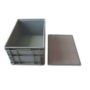 Euro Containers Stackable Bins Plastic QS Solid Euro Tote Plastic Nestable Stackable Industrial Plastic Storage Fish Box Bins For Logistics Transport Moving Containers