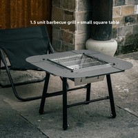 Barbecue au charbon de bois IGT pour camping en plein air, module accessoire de 15 unités, taille étendue, équipement de cuisson pliable