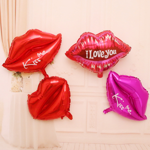 Día de San Valentín boda decoraciones impresas gran beso boca rojo de labios globos - Product Image 5