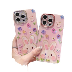 Cover <span class=keywords><strong>per</strong></span> Cellulare con Coniglietto e Fiori <span class=keywords><strong>per</strong></span> Ragazze, Pellicola Protettiva <span class=keywords><strong>per</strong></span> Obiettivo, Custodia Glitterata <span class=keywords><strong>per</strong></span> iPhone 11 12 13 14 15 Pro - Product Image 2