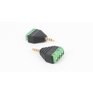 3,5mm macho de 4 pines bloque Terminal conector de Video <span class=keywords><strong>AV</strong></span> Balun estéreo hombre a <span class=keywords><strong>AV</strong></span> Terminal de tornillo <span class=keywords><strong>Jack</strong></span> 3,5mm 4 polos a Balun - Product Image 1