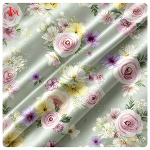 Tissu en satin de coton élasthanne imprimé sur mesure, fourni directement par l'usine, pour pyjamas et jupes pour femmes - Product Image 3
