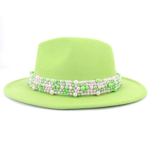 2023 AKA sombreros Fedora de fieltro <span class=keywords><strong>rosa</strong></span> y verde para mujer sombreros de Panamá de lana hechos por el <span class=keywords><strong>hombre</strong></span> en Stock - Product Image 6