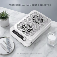 Collecteur de poussière d'ongles professionnel avec 2 ventilateurs à turbine sans balais, aspiration puissante, déflecteur magnétique pour techniciens en manucure