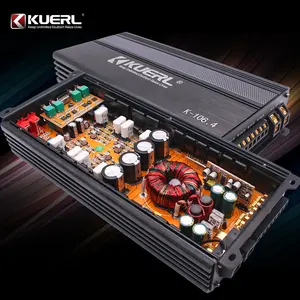 Kuerl professional wholesale 100W*4 high power 12V audio amplifier system class AB 4 channel car power amplifier