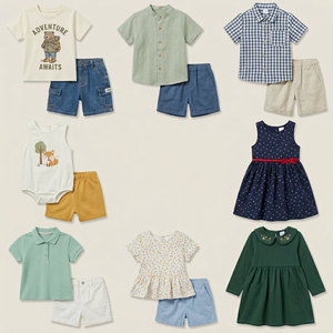 Conjunto de Verano de Manga Corta para Niños y Niñas, Ropa Infantil Holgada y Cómoda, Entrega de Estilos Variados Aleatorios - Product Image 1