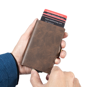 Original Factory Slim RFID Blocker Secure Cash Clip Pop Out <b>Wallet</b> De Hombres Minimalist Slide Auto Smart Card <b>Holder</b> for Men - Product Image 1