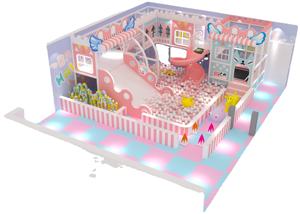 Aire de jeux souple de piscine à balles de conception de carnaval rose populaire avec grand toboggan interactif Équipement de jeu doux d'intérieur pour enfants - Product Image 5