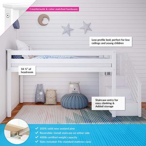 Lm trẻ em thắp sáng de Bebe thắp sáng Cabane Blanc almacenamiento de juguetes bunk giường đôi trên Loft cho trẻ em - Product Image 3