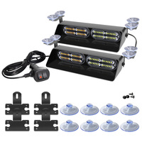 Nouvelle lampe de signalisation d'urgence LED 48SMD pour voiture, clignotante rouge et bleue, avec ventouses pour pare-brise de SUV et camion