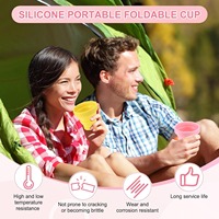 Gobelet pliable en silicone personnalisé OEM, tasse de voyage pliable avec couvercle, gobelet réutilisable en gros pour le camping sans BPA
