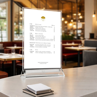 Support de menu de Table en plastique transparent Double face Transparent support de signe de cadre Photo Double pour la publicité affichage au détail taille A5