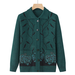 Cárdigan de Mujer, Suéter Jacquard, Chaqueta Holgada para Madres Mayores, Cárdigan para Abuela - Product Image 5