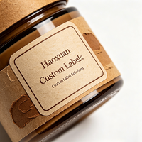 Étiquettes autocollantes en papier kraft gaufré Haoxuan OEM pour pots de masque à l'argile, avec texture naturelle, pour emballages cosmétiques