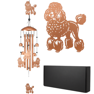 Saerryor Poodle Whimsical Metal Wind Chimes, Décoration de Jardin Extérieur/Intérieur, Cadeaux d'Anniversaire et de Fête pour Femmes et Hommes, Cadeau Commémoratif - Product Image 1