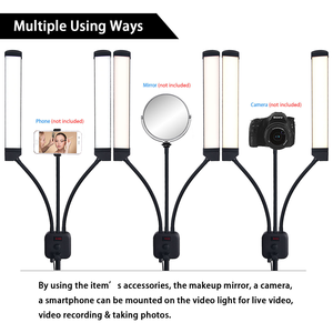 Profesional 360 °   Luz LED de belleza de doble brazo, luz LED para pestañas, luz de relleno con trípode para maquillaje, luz flexible para fotografía y video - Product Image 6