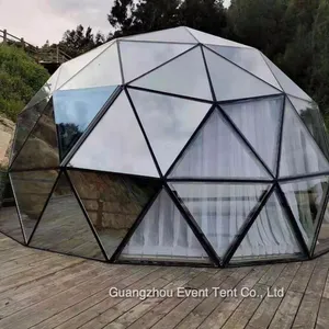 Tenda Geodesi Hotel Kaca Bingkai Aluminium Tenda Kubah Resor Glamping Mewah Hidup
