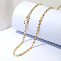 Chaîne en or massif 14 carats (AU585) de 1,5 mm pour la fabrication de bijoux, chaîne en or jaune en gros pour femmes