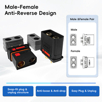 Connecteur d'alimentation haute intensité QS8P-L mâle-femelle 130A plaqué or PA66 pour batterie au lithium, stockage d'énergie, robot intelligent