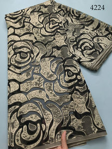 4224 Damasco africano Aso Oke tela 5 yardas grueso calidad Jacquard brocado telas coser para <span class=keywords><strong>boda</strong></span> nigeriana Headtie Aso Obi Wear - Product Image 3