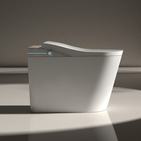 WC intelligent monobloc en céramique électrique à capteur de pied automatique, sanitaire, pour salle de bain, à poser au sol, avec fonctionnalités intelligentes incluses
