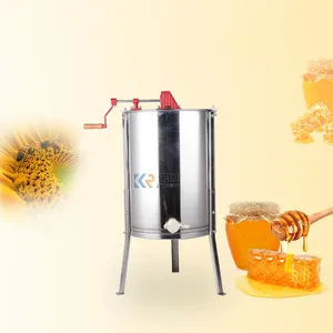 2024 Honeybee Manual Honey Extractor Stainless Steel Honey Extractor Centrifuge For 4 Frames With Honey Tank