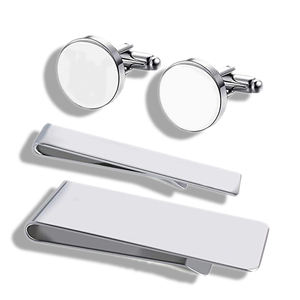 中国製造カスタマイズされた金属高級ブランク刻印ウェディングカフリンクス男性用ソフトエナメルダイヤモンドロゴカフリンクス - Product Image 5