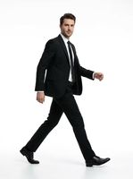 Costume homme noir jais anti-rides facile d'entretien pour le bureau (veste et pantalon)
