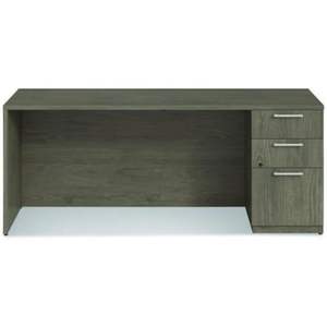 Alera AE1NZK-S2472UF Serie Tom 72 pulgadas. X 24 pulgadas X 29 Pulgadas Aparador Sevilla con Pedestal Derecho, Escritorio de Oficina en Nogal - Product Image 5