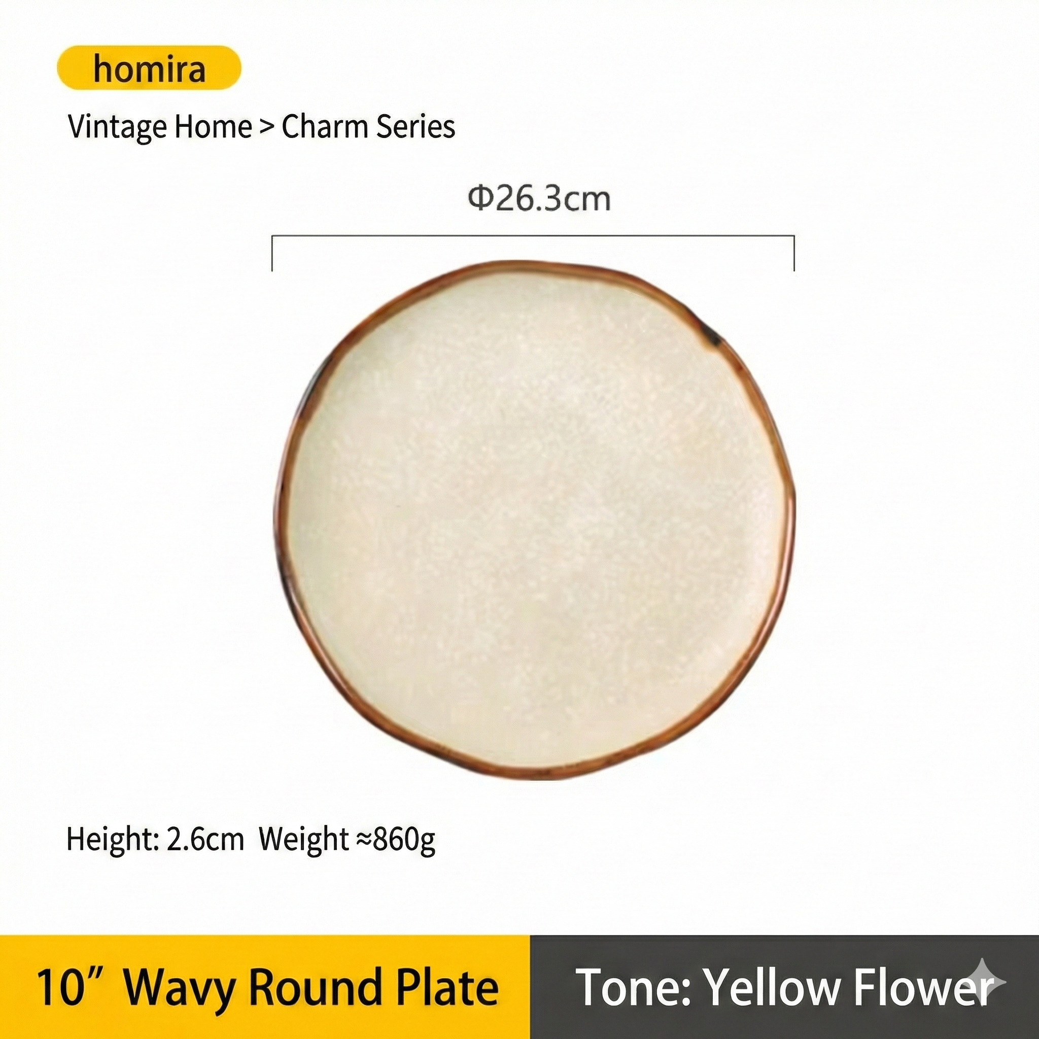 10 wavy edge disc-yellow flower