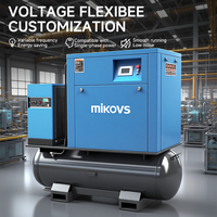 Compresseur d'air à vis rotatif électrique industriel Mikovs 300 L à 500 L Capacité intégrée 4-1 avec sécheur d'air