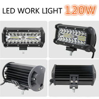 Barre lumineuse LED de travail pour voiture 7'' 120W, faisceau combiné, feux de conduite pour camion, 4x4, moto, rampe, 12V 24V, phare antibrouillard, accessoires auto
