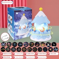 Projecteur d'étoiles, lampe de nuit licorne, haut-parleur Bluetooth, lampe 360° °   Veilleuse rotative à 21 films pour projection, cadeau d'anniversaire et de Noël