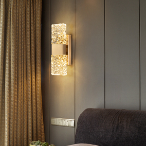 Lampada da Parete Moderna di Lusso a LED RA80 AC85-265V in Cristallo Ondulato Dimmerabile, Acciaio Inossidabile, Luce Calda 3000K, Garanzia 3 Anni - Product Image 2
