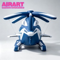 Ballon gonflable hélicoptère sur mesure pour publicité de marque, hélicoptère de Noël gonflable avec logo imprimé