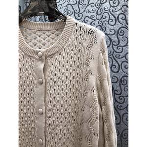 <span class=keywords><strong>Cardigan</strong></span> in maglia di <span class=keywords><strong>lana</strong></span> di alta qualità nuovo 2025 maglieria autunno inverno da donna lavorata all'uncinetto manica svasata <span class=keywords><strong>cardigan</strong></span> <span class=keywords><strong>nero</strong></span> albicocca - Product Image 4