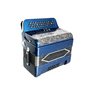 Button Accordion SEASOUND OEM 34 Buttons 12 Bass 3 Registers Deep Blue Accordion Silver Grill Accordions Musical JB3412C