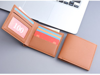 Dompet Pria Kulit Sintetis Anti Maling Model Vintage Langsung dari Pabrik dengan Lapisan Poliester, Desain Tipis, Portabel, dan Laris untuk Pasar Internasional
