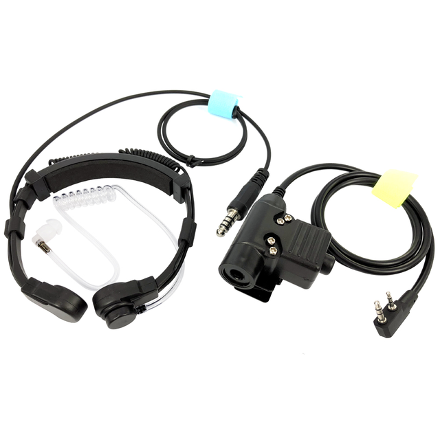 Walkie Talkie Microphone Heavy Duty U94 PTT Neck Throat Mic Earpiece Radio Nato Tactical Headset for Baofeng UV5R BF-888S TYT