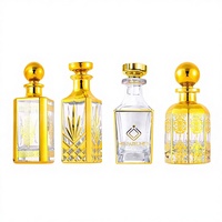 Flacon de parfum de luxe de style arabe du Moyen-Orient Dubaï, en verre, 150 ml, 250 ml, 450 ml, avec placage or UV et gravure laser