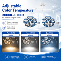 Lampe chirurgicale LED suspendue au plafond à faible consommation (3,2 mW) avec tête à 5 lobes en forme de pétale, Ra 85, CRI élevé, sans ombre, pour la chirurgie ORL et dentaire