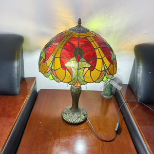European Style 16'' Stained Glass Baroque Design Resin Base E27 Eye Caring DC LED <b>Table</b> <b>Lamp</b> for <b>Study</b> Dining Living Rooms - Product Image 3