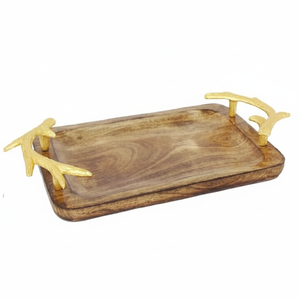 Las bandejas de madera son ligeras pero fuertes, lo que permite una movilidad sin esfuerzo sin sacrificar la estabilidad. Bandeja increíble con mango de metal. - Product Image 1