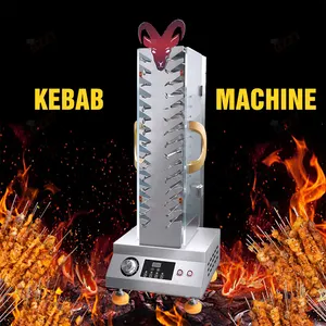 Máquina de churrasco Shashlik Shish Kabob Kebab, elétrica automática rotativa com 30 rolos, espeto de carne shawarma, churrasqueira Yakitori