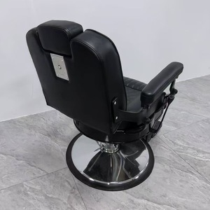 Sillón de Peluquería Moderno de Cuero Negro, Giratorio, para Salón de Belleza y Barbería, para Hombres - Product Image 4
