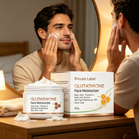 Crème Visage Bio au Glutathion Marque Blanche, Vitamine C, Acide Kojique, Correcteur Taches Brunes, Éclaircissante, Hydratante, Anti-Rides, Soin Quotidien